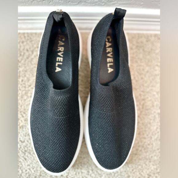 CARVELA | Black Comfort Knit Platform Slip-On Sneakers | Size 41 - Picture 4 of 6